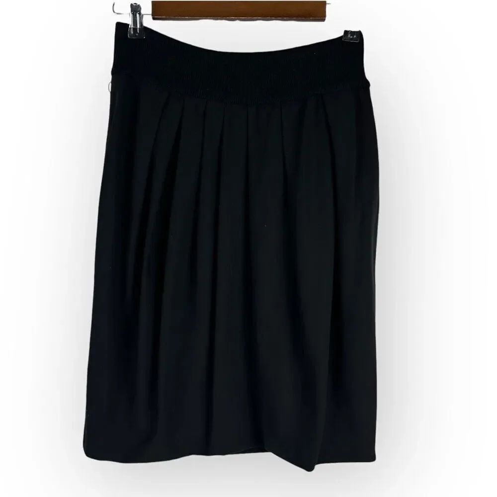 Gunex Bubble Hem Wool Skirt size 6 Black
